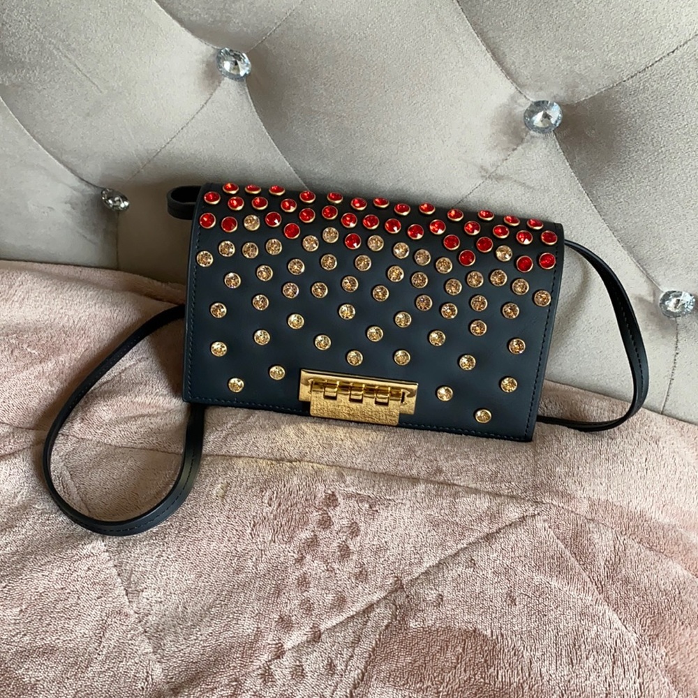 Zac posen cross body bag with rhinestones
